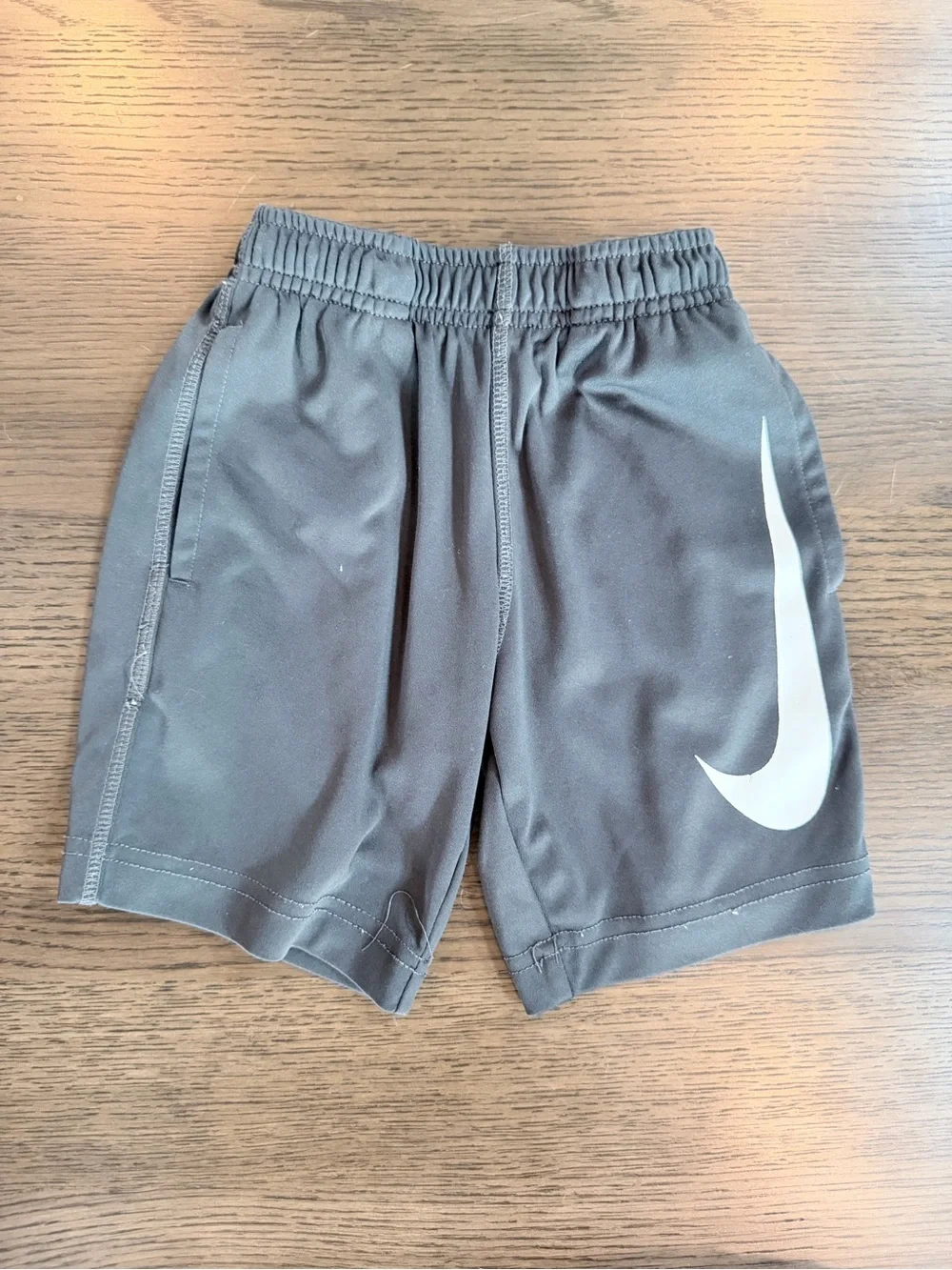 Nike Gray Kids 4T Athletic Shorts with White Swoosh